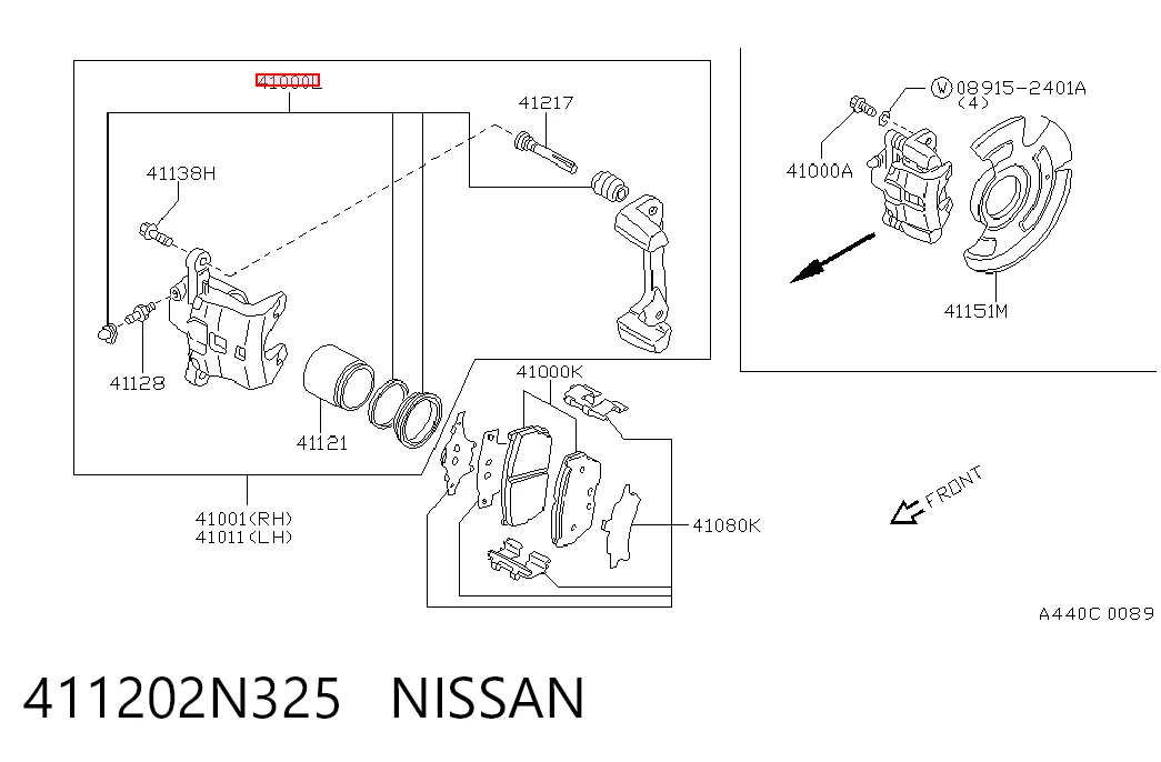 Compre Kit de reparação de suporte do freio dianteiro Hyundai Elantra 3