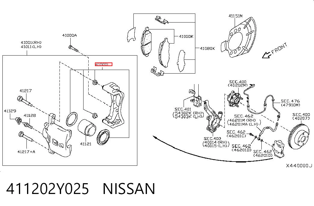 Kit de reparação de suporte do freio dianteiro Nissan Tiida C11X ao melhor preço