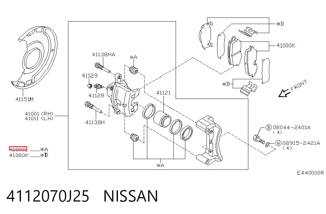 4112070J25 Nissan/Infiniti