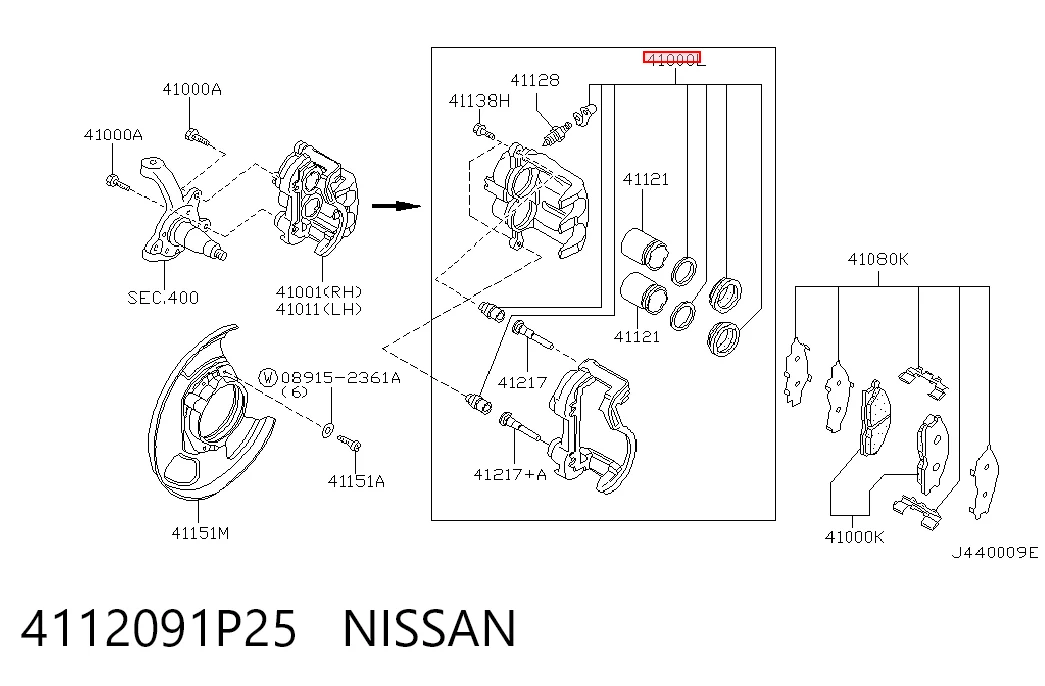  Kit de reparação de suporte do freio dianteiro Hyundai H-1 STAREX Starex ônibus (TQ) (2007 - 2026) Starex