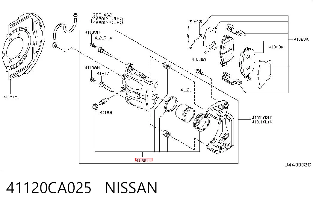 Kit de reparação de suporte do freio dianteiro Nissan Murano  Z50 ao melhor preço