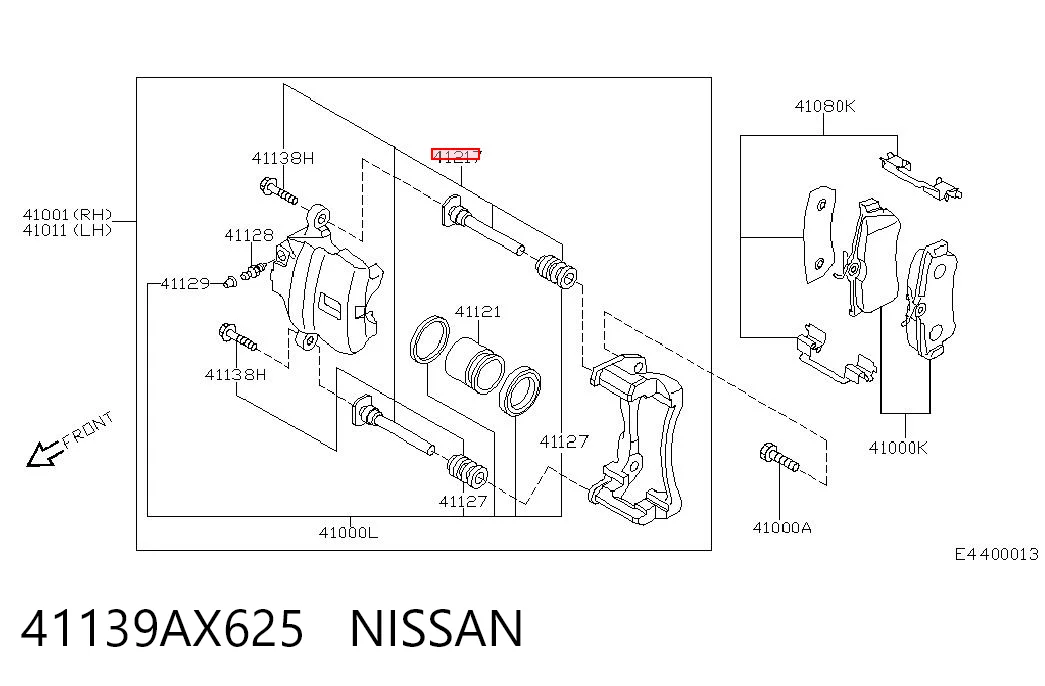 Kit de reparação de suporte do freio dianteiro Nissan Micra  K12 ao melhor preço