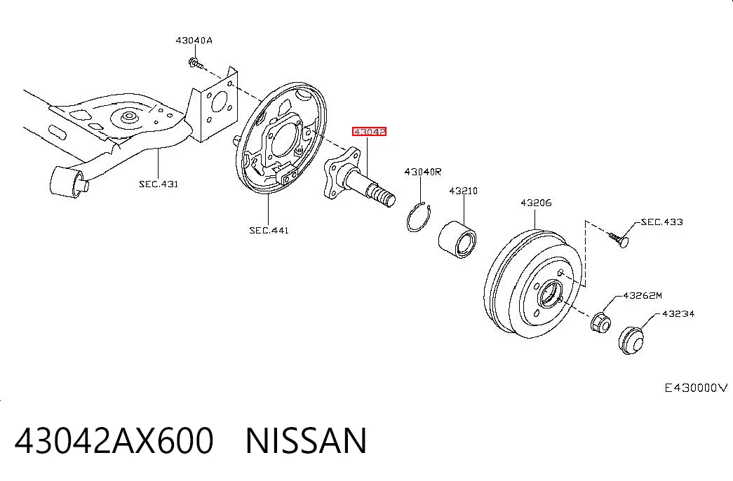 Cubo traseiro Nissan Micra  K12 ao melhor preço