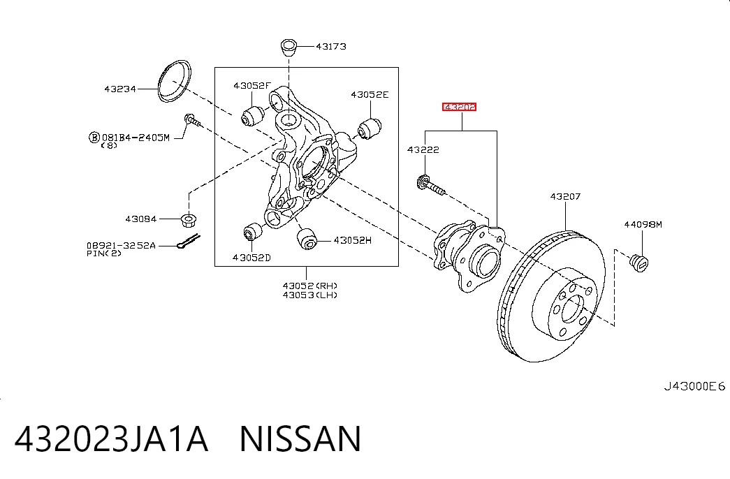 432023JA1A Nissan/Infiniti Cubo traseiro