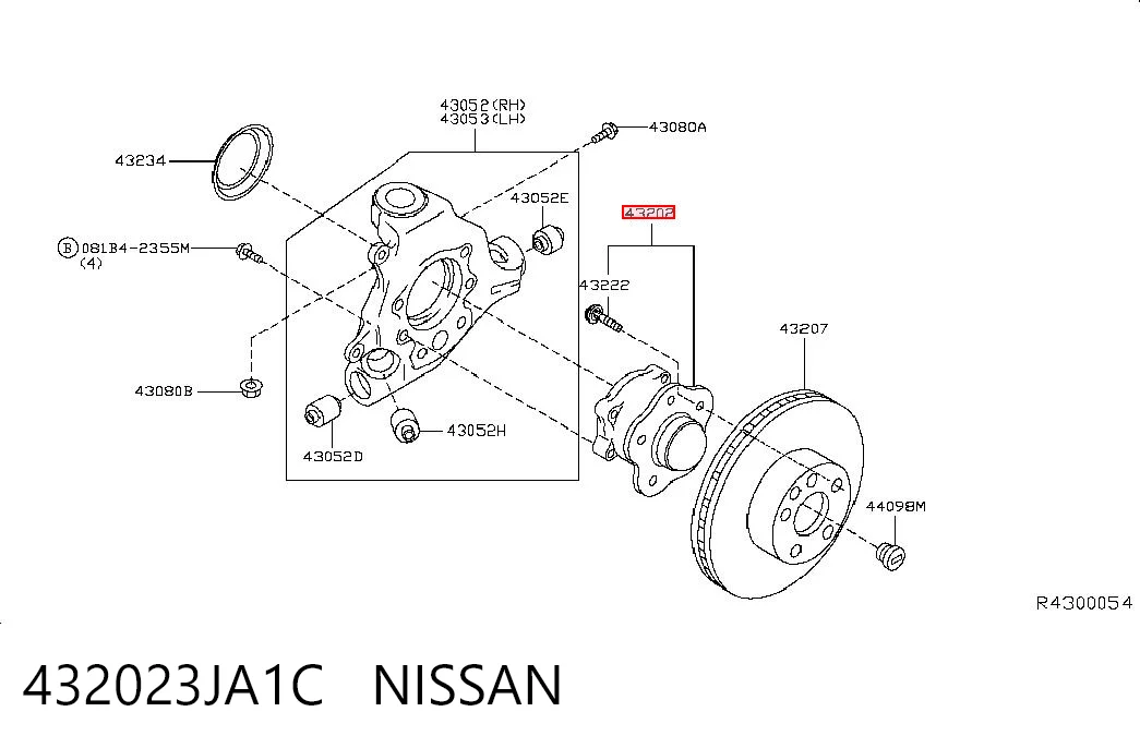432023JA1C Nissan/Infiniti Cubo traseiro