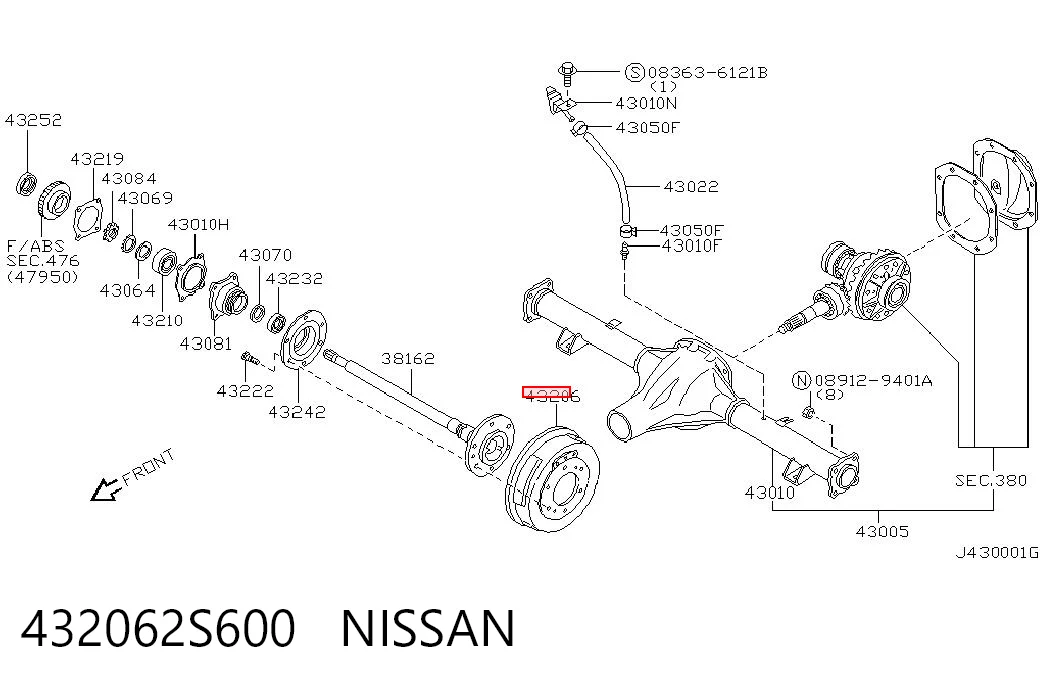 Tambor do freio traseiro para Nissan Pathfinder  R50