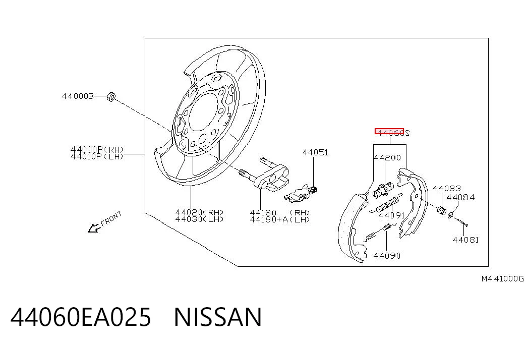 Sapatas do freio de estacionamento Nissan Pathfinder  R51M