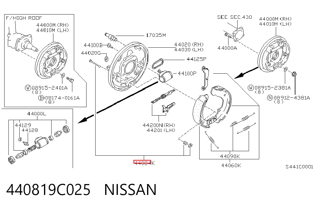 Kit de montagem das sapatas traseiras de tambor Fiat Ducato I 290