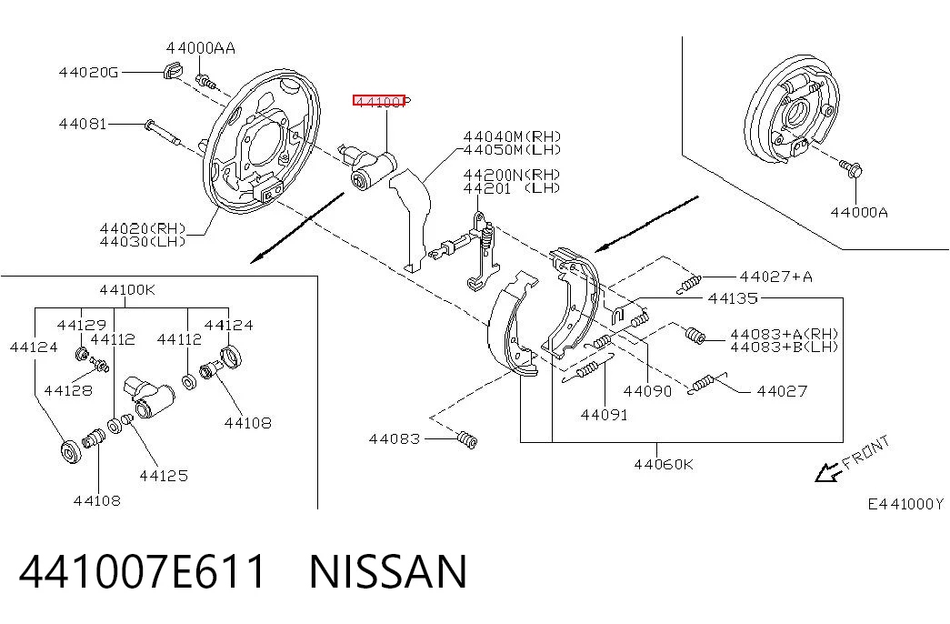 Cilindro traseiro do freio de rodas de trabalho Nissan Almera II N16 ao melhor preço