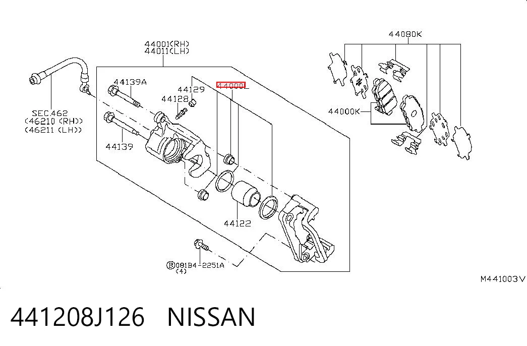 Kit de reparação de suporte do freio traseiro Nissan Qashqai I J10 ao melhor preço