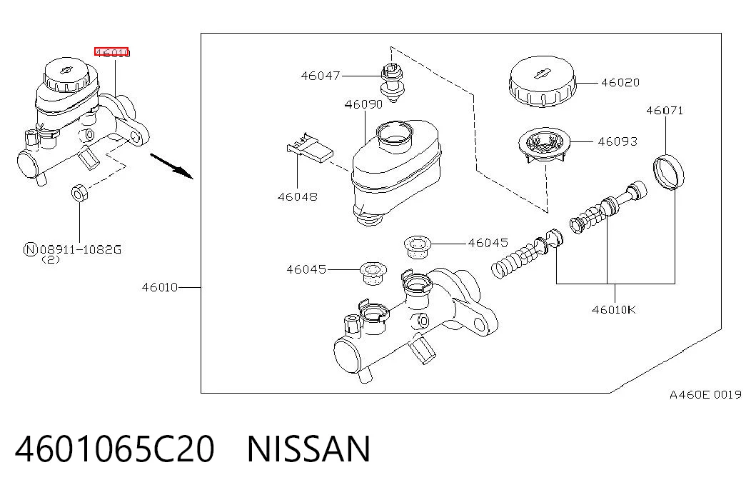 Cilindro mestre do freio Nissan Sunny III N14 ao melhor preço