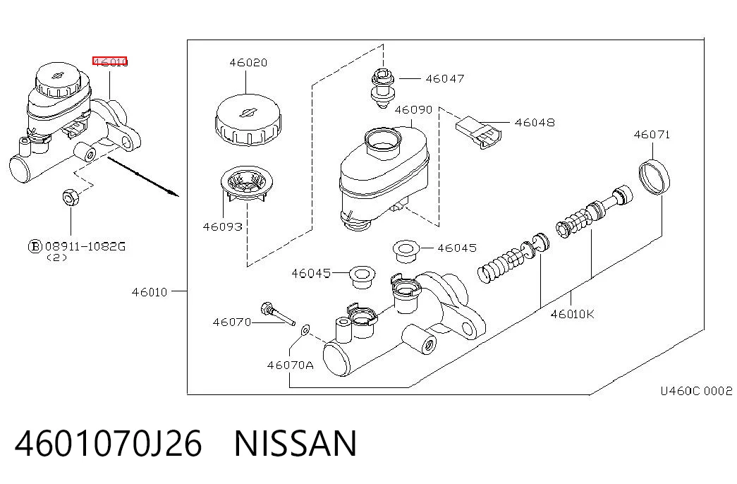 Cilindro mestre do freio Nissan Primera W10 ao melhor preço