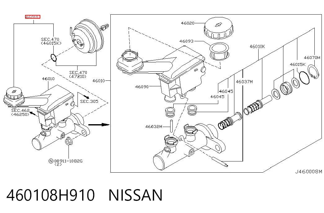 Cilindro mestre do freio Nissan X-Trail  T30 ao melhor preço