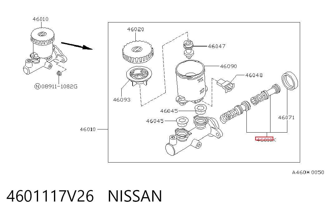 Kit de reparação de cilindro mestre do freio para Nissan Patrol  Y60