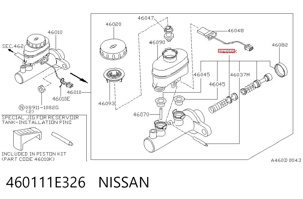 Kit de reparação de cilindro mestre do freio para Mitsubishi L 300  L03P, L02P