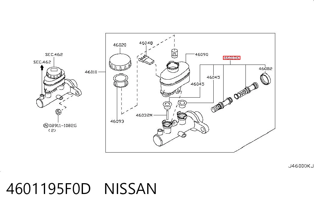 Kit de reparação de cilindro mestre do freio Nissan Almera B10RS ao melhor preço