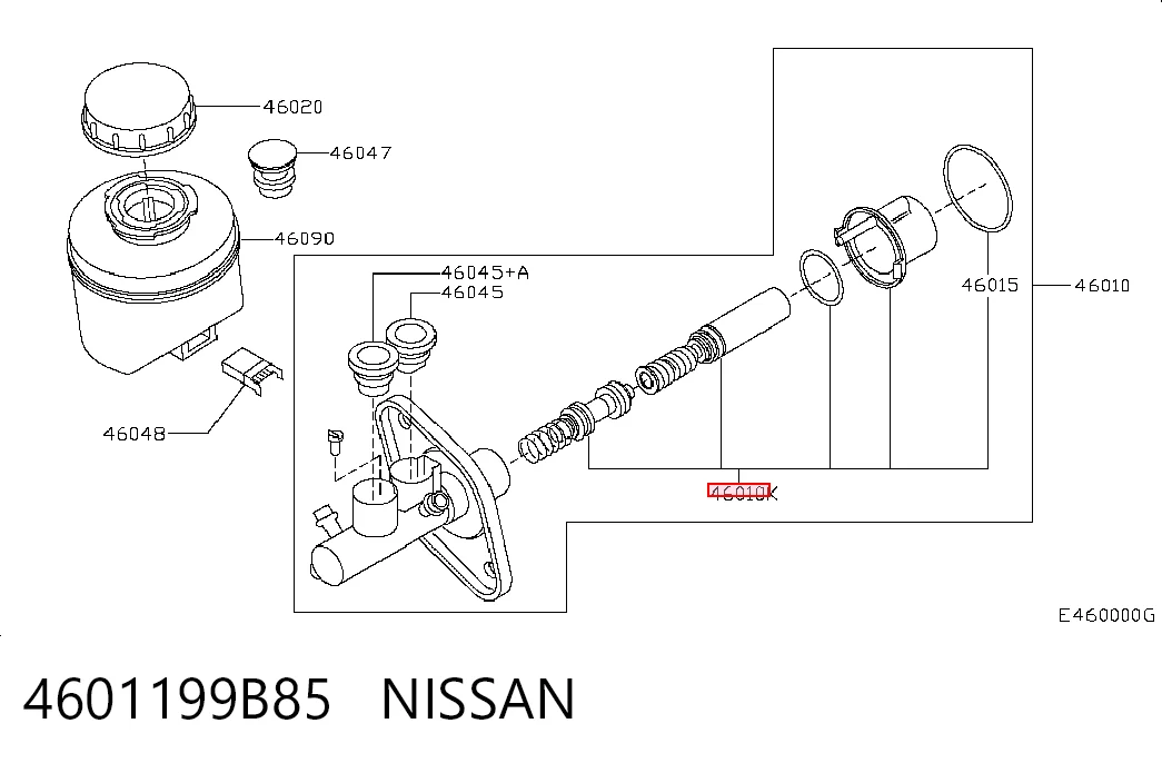 Kit de reparação de cilindro mestre do freio Nissan Micra  K11