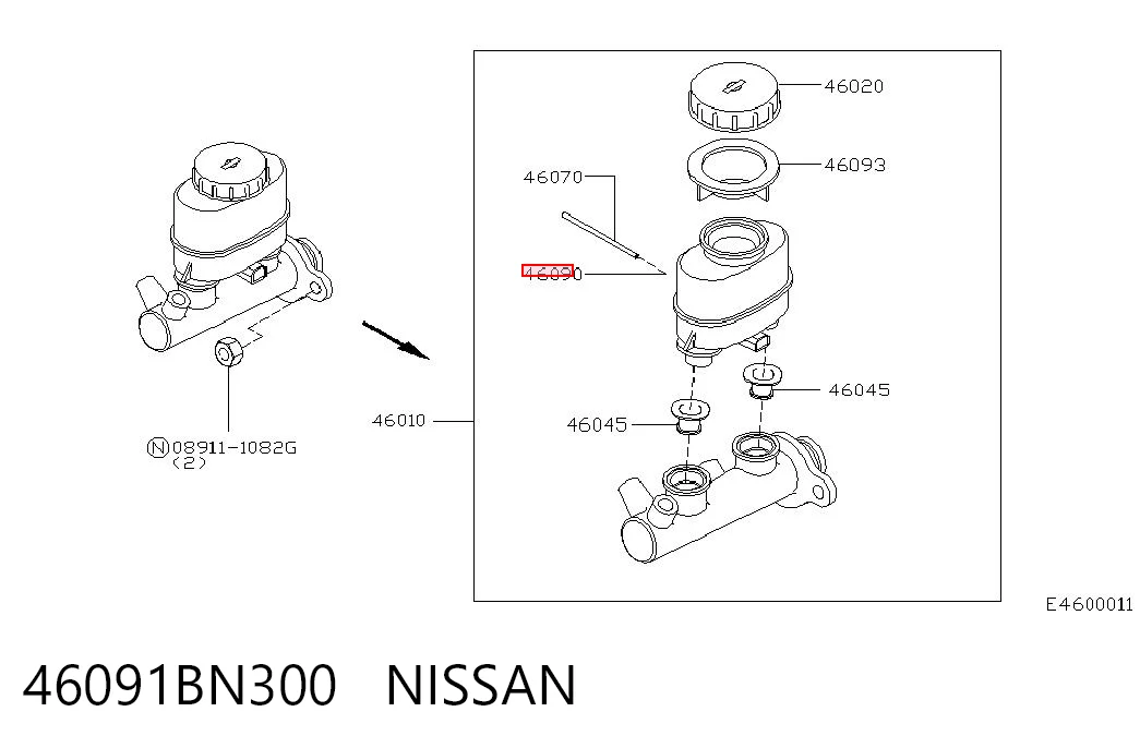 Tanque de cilindro mestre do freio (de fluido de freio) Nissan Almera II N16 ao melhor preço