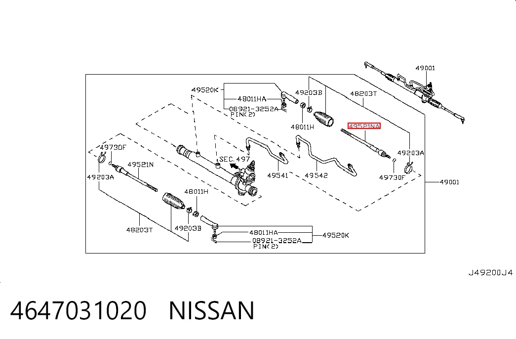 Tração de direção para Nissan Almera CLASSIC B10RS