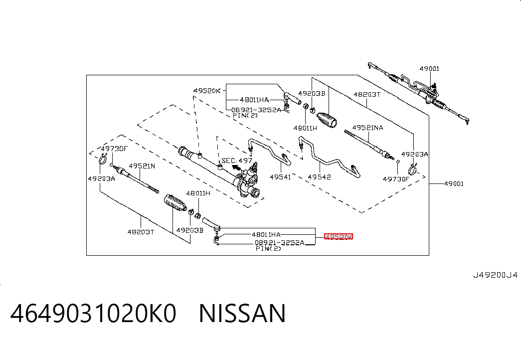 Ponta externa da barra de direção Nissan Almera CLASSIC B10RS