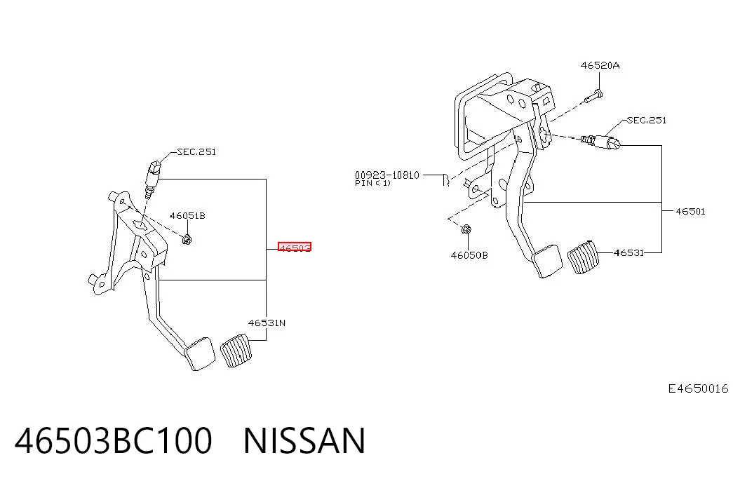 Pedal de embraiagem Nissan Micra  K12 ao melhor preço