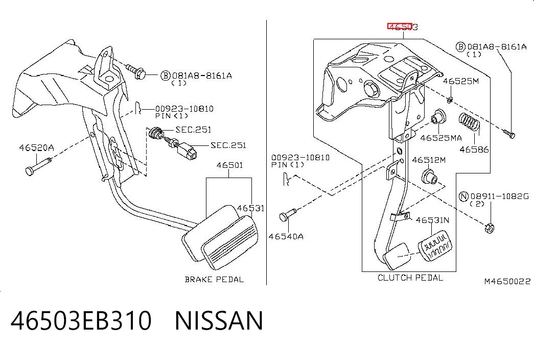 Pedal de embraiagem Nissan Navara  D40 ao melhor preço