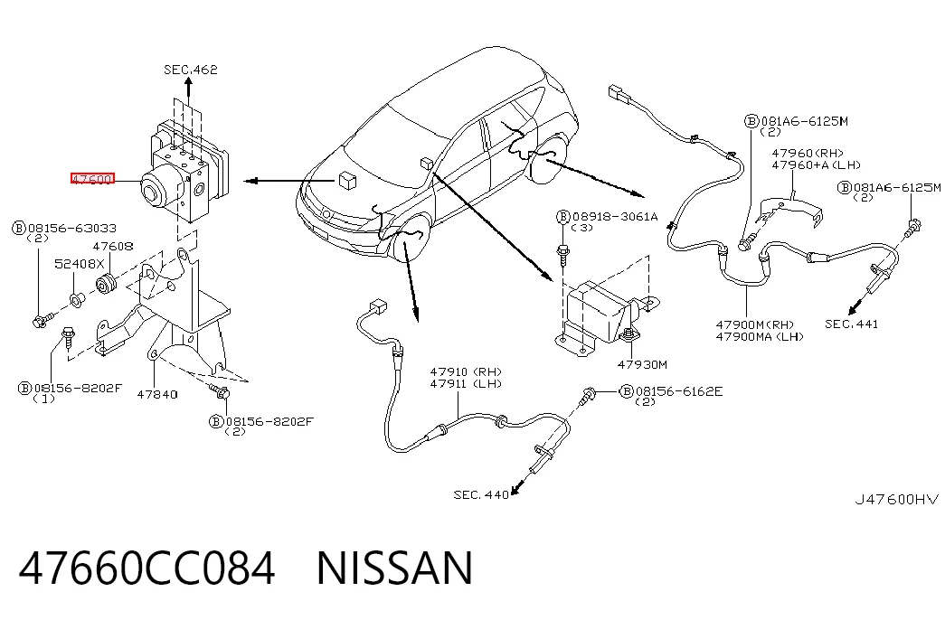 Unidade hidráulico de controlo ABS para Nissan Murano  Z50
