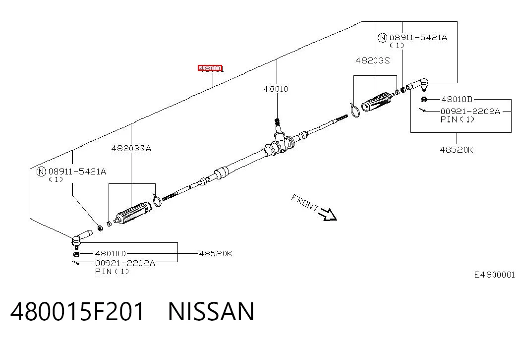 Cremalheira da direção para Nissan Micra K11