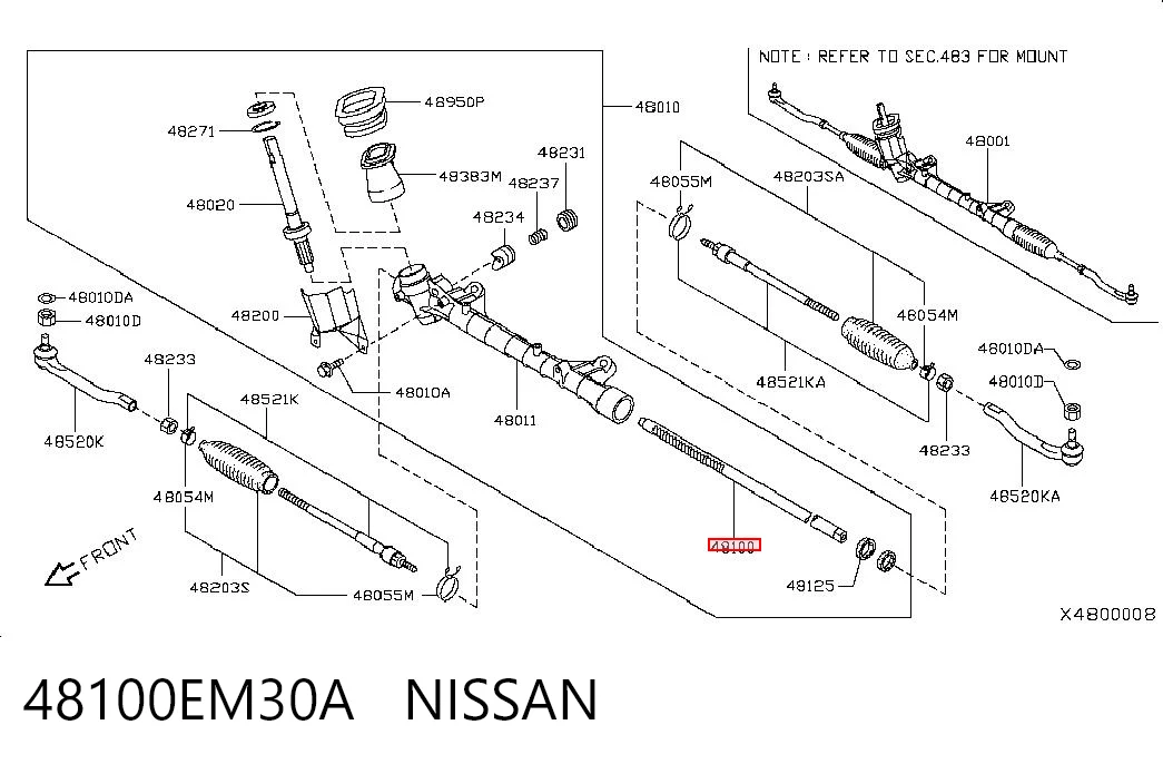 Compre Cremalheira da direção Nissan Tiida 