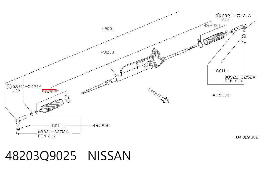 Bota de proteção do mecanismo de direção (de cremalheira) Nissan Primera  WP11