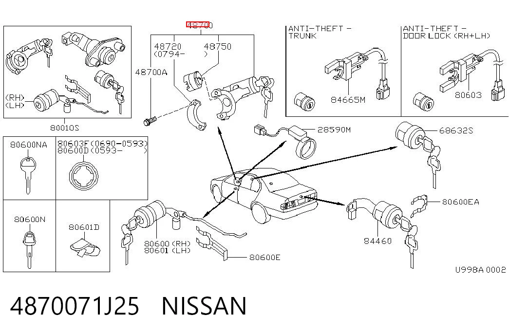 4870071J25 Nissan/Infiniti
