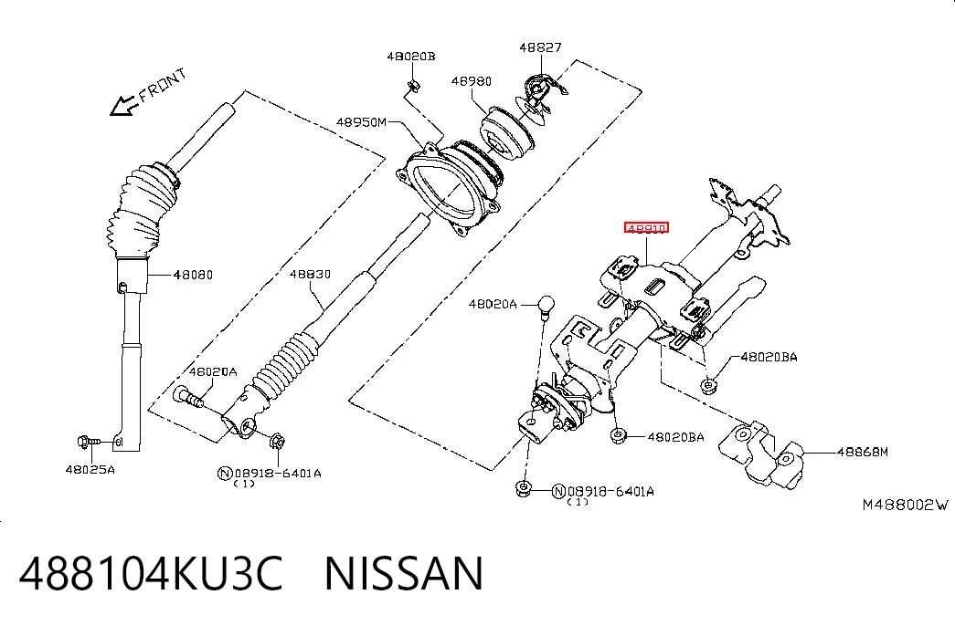 Coluna da direção Nissan Navara  D23, D23T ao melhor preço