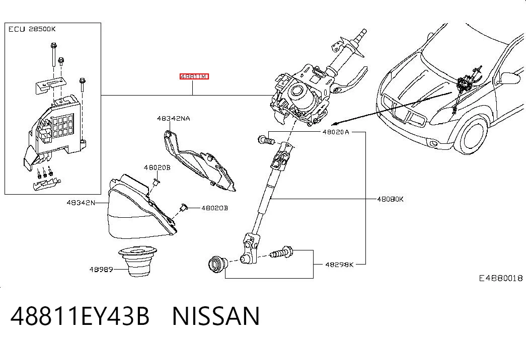 Coluna da direção Nissan Qashqai I J10 ao melhor preço