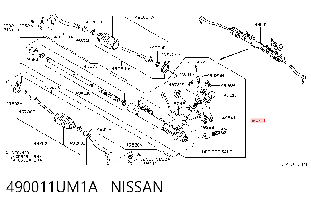 Compre Cremalheira da direção Nissan Murano 