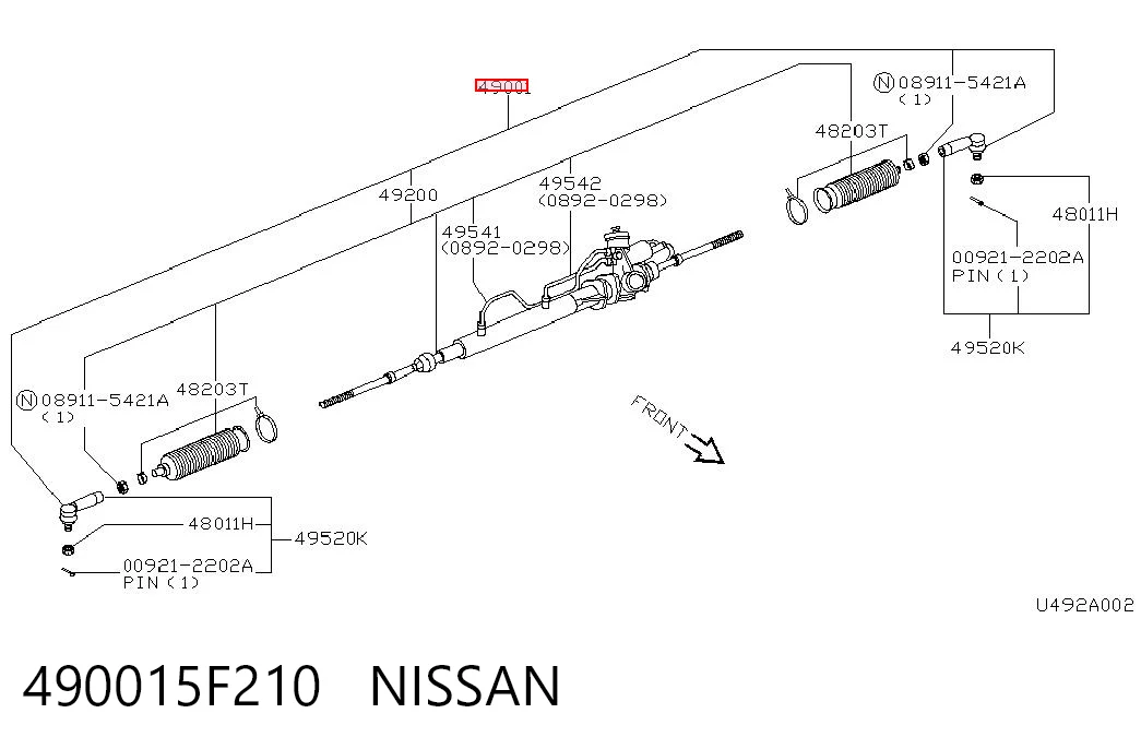 Cremalheira da direção para Nissan Micra  K11