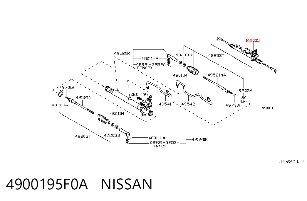 Cremalheira da direção para Nissan Almera CLASSIC B10RS