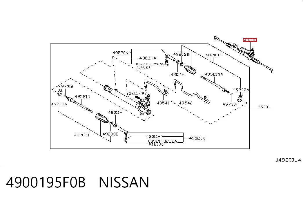 Cremalheira da direção Nissan Almera B10RS ao melhor preço