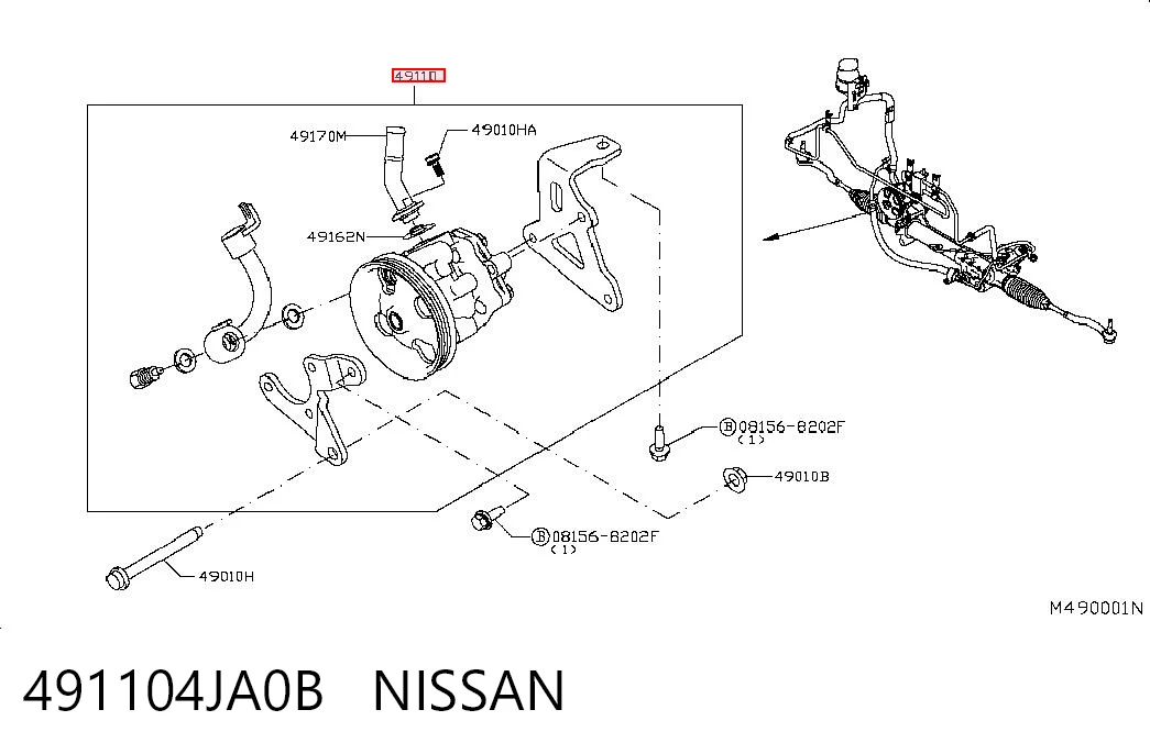 Bomba da Direção hidrâulica assistida para Nissan Navara NP300 IV D23, D23T