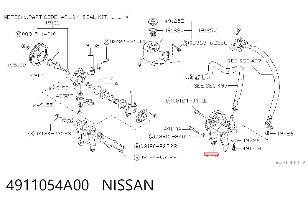 Bomba da Direção hidrâulica assistida Nissan Sunny II N13