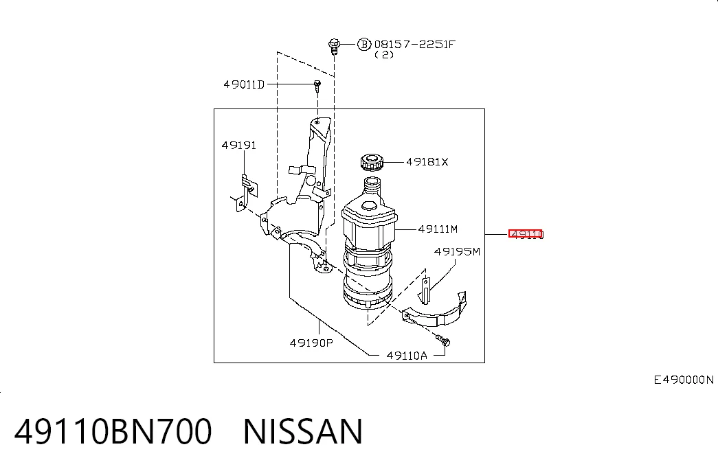 Bomba da Direção hidrâulica assistida 49110BN70B Peugeot/Citroen