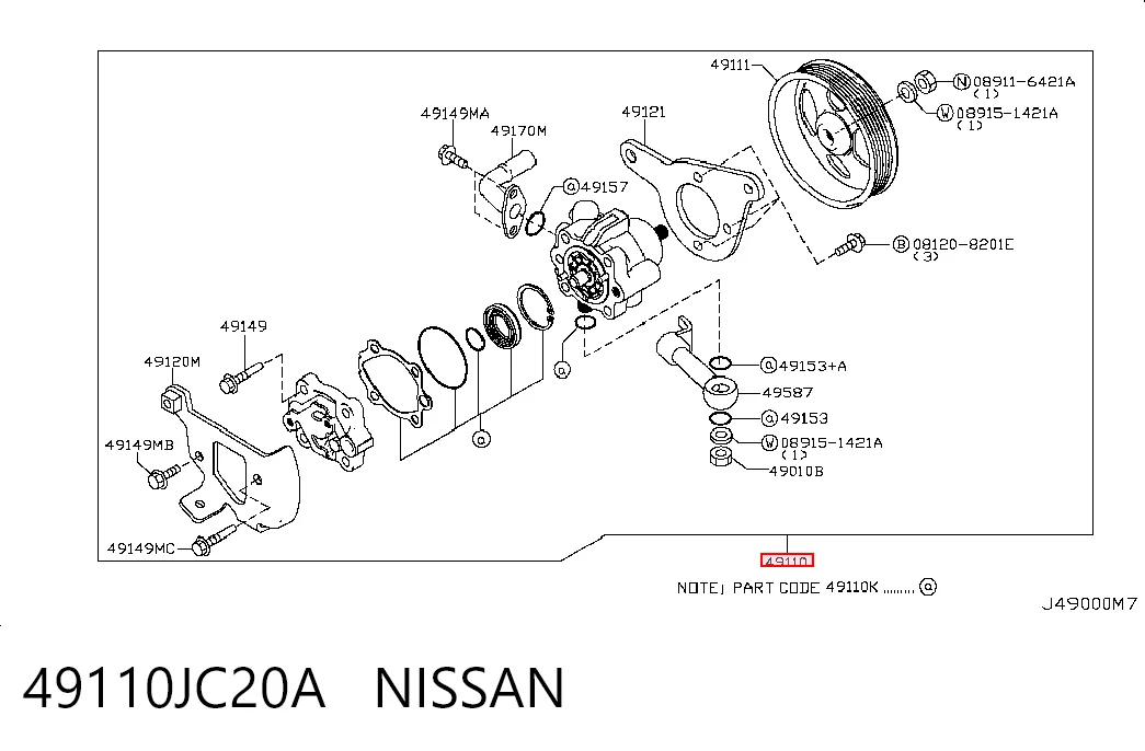  Bomba da Direção hidrâulica assistida Nissan Murano SUV (Z51) (2008 - 2014) 