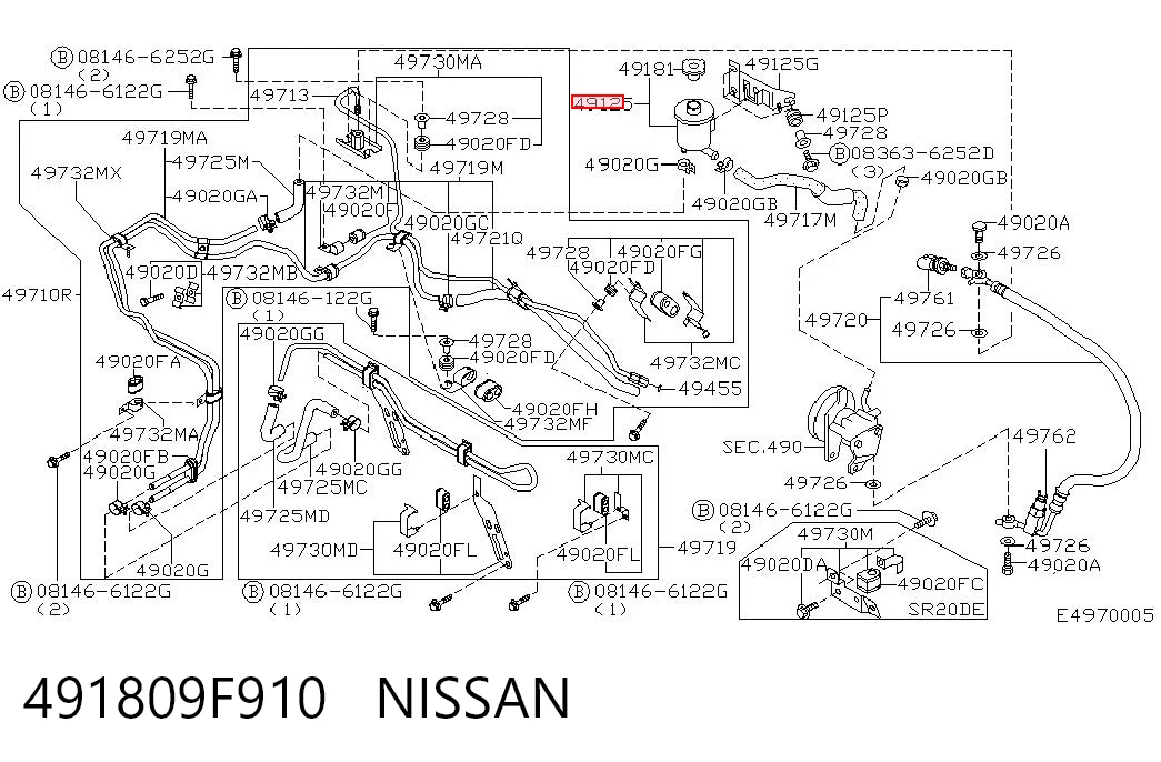 Tanque de bomba da Direção hidrâulica assistida para Nissan Terrano II R20