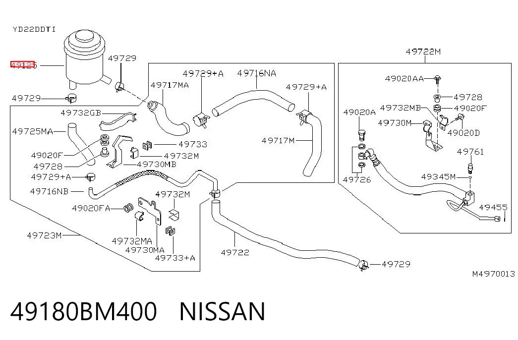 Tanque de bomba da Direção hidrâulica assistida Nissan Primera WP12 ao melhor preço