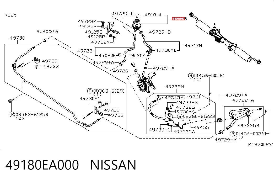 Tanque de bomba da Direção hidrâulica assistida Nissan Navara D40 ao melhor preço