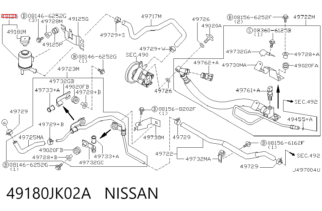 Tanque de bomba da Direção hidrâulica assistida Nissan Murano  Z50 ao melhor preço
