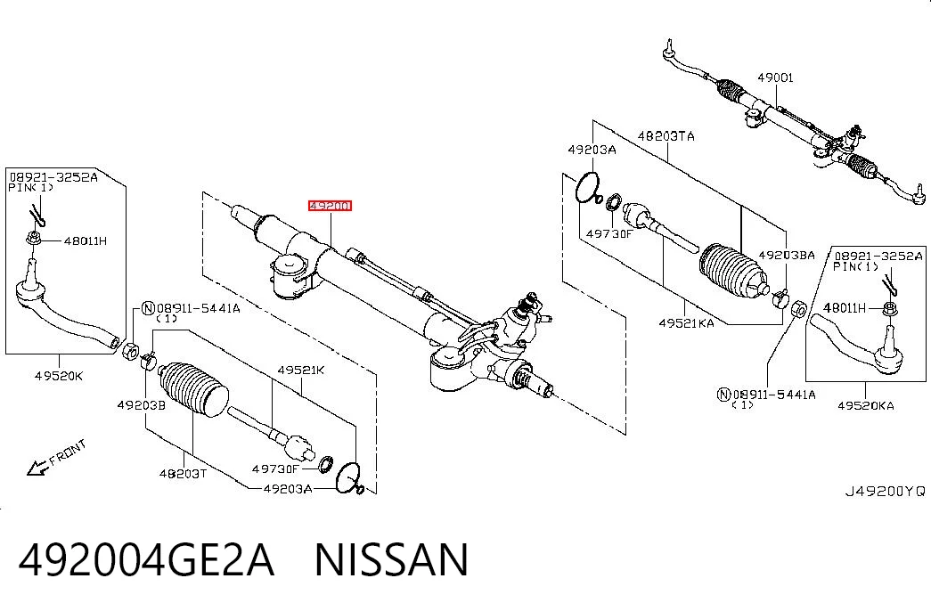 Cremalheira da direção para Infiniti Q50  V37