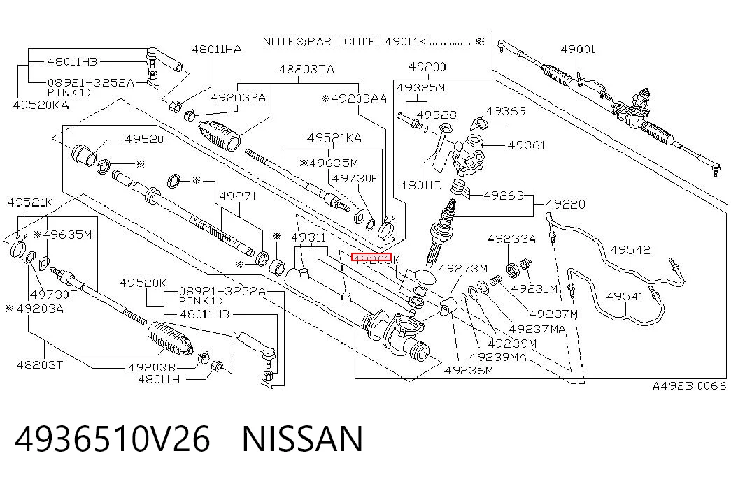 Kit de reparação da cremalheira da direção (do mecanismo), (kit de vedantes) para Nissan Sunny N14