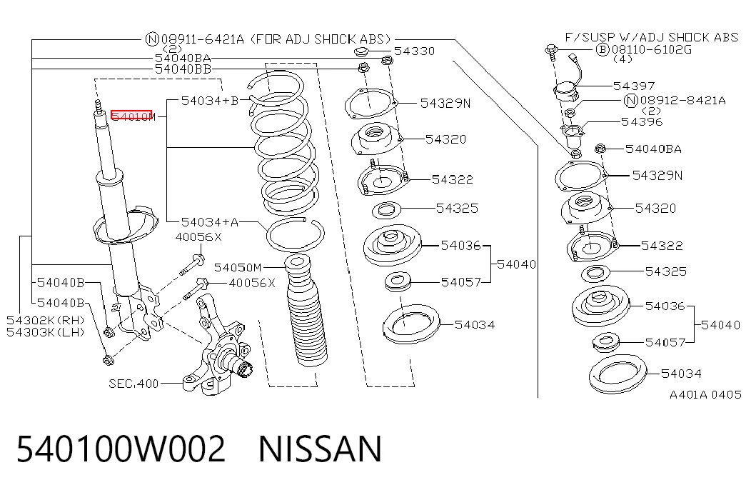 Mola dianteira para Nissan Pathfinder  R50
