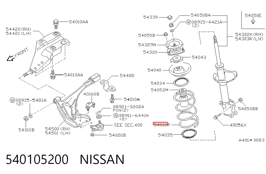 Mola dianteira Nissan Primera  W10 ao melhor preço