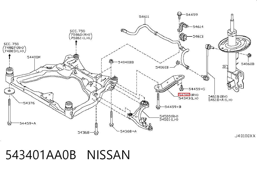 543401AA0B Nissan/Infiniti